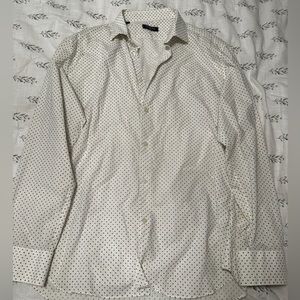 SAKS FIFTH AVENUE “modern” mini dot collared button up size medium